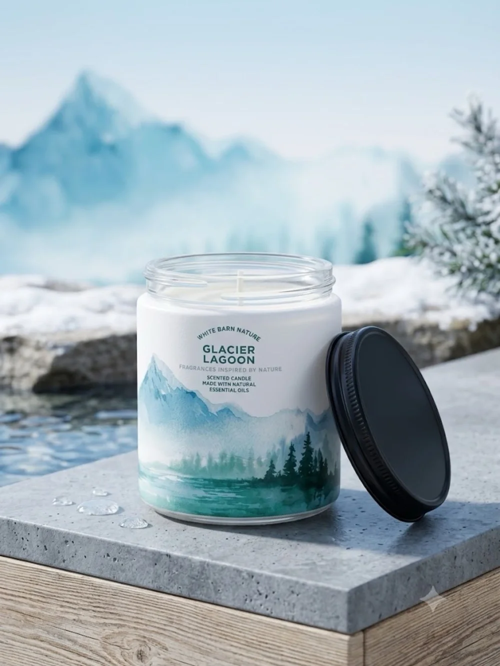 ๐๏ธ White Barn Glacier Lagoon Single Wick Candle - Picture 1 of 2